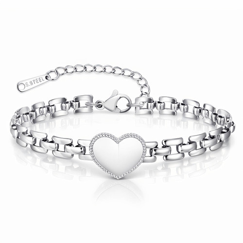 Talia Heart Bracelet – Silver