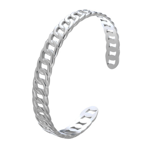 Thea Wide Chain Bracelet – Silver