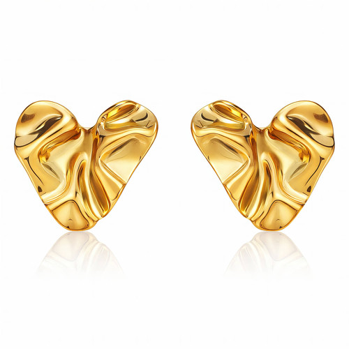 Maeve Heart Stud Earrings – Gold