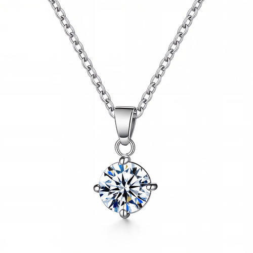 Thalia Crystal Pendant Necklace – Silver