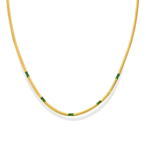 Lilou Crystal Necklace – Gold
