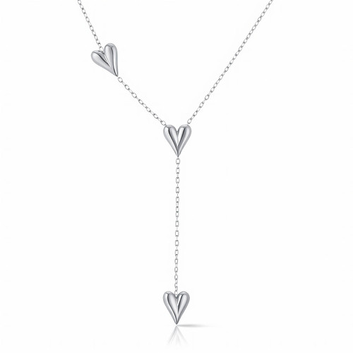 Claudia Heart Pendant Necklace – Silver