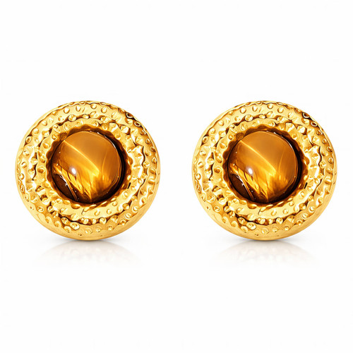 Mila Flower Stud Earrings – Gold