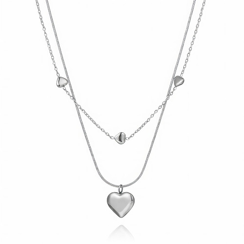 Elodie Heart Pendant Necklace – Silver