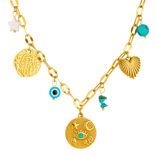 Dahlia Evil Eye Necklace – Gold