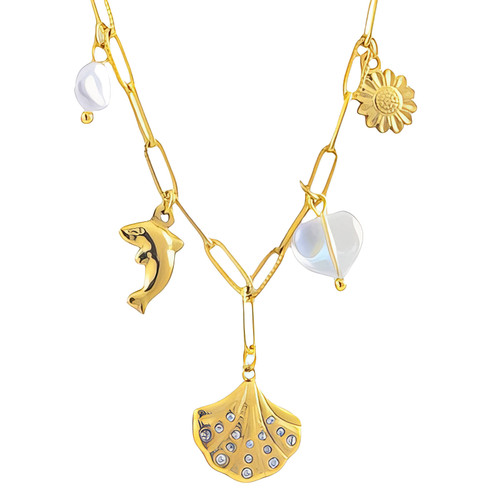 Cora Seashell Necklace – Gold