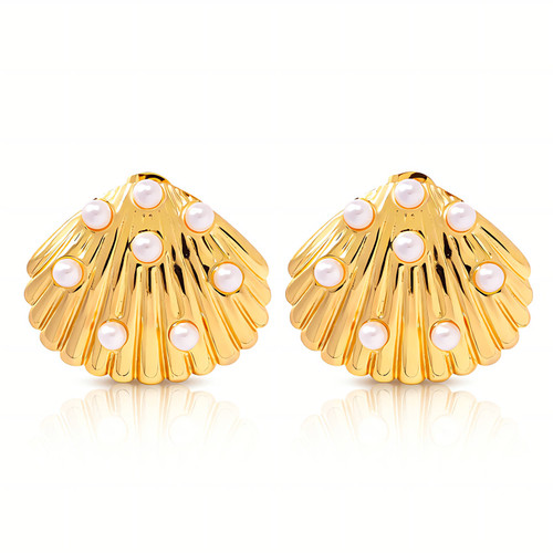 Veda Seashell Earrings – Pearl