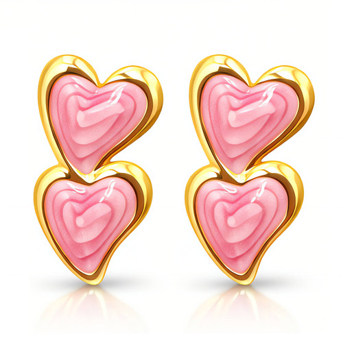 Evangeline Heart Earrings – Enamel