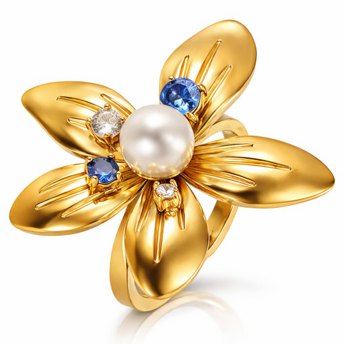 Gia Flower Ring – Pearl