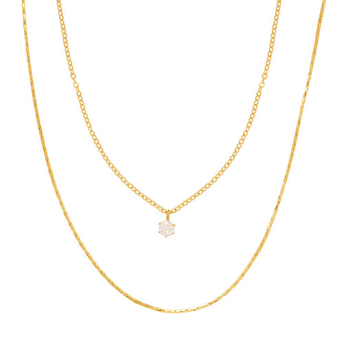 Amara Crystal Necklace – Gold