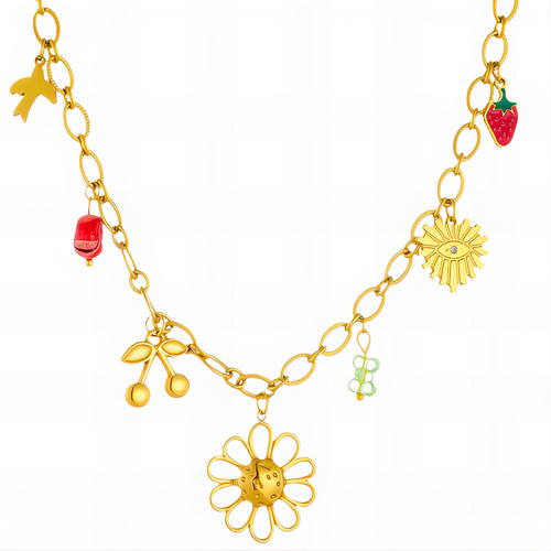 Isla Flower Necklace – Gold