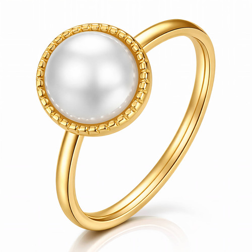 Hallie Band Ring – Pearl