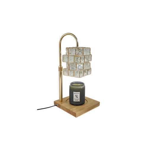 Crystal Glass Candle Warmer Lamp with Timer & Night Light