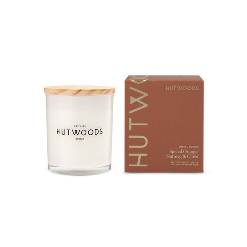Hutwoods Spiced Orange, Nutmeg & Clove Candle Medium 60+ Hours Burn Time - The Gift Company