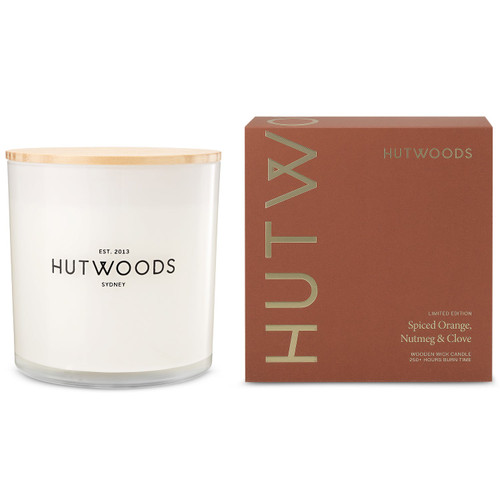 Hutwoods Spiced Orange, Nutmeg & Clove Candle Extra Large 250+ Hours Burn Time - The Gift Company