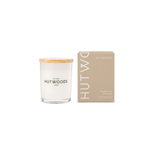 Hutwoods Sandalwood & Freesia Candle Small 30+ Hours Burn Time - The Gift Company