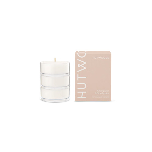Hutwoods Champagne & Strawberries Maxi Tea Lights Pack of 3 - The Gift Company