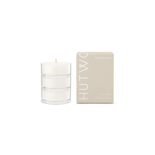 Hutwoods French Pear Maxi Tea Lights Pack of 3 - The Gift Company