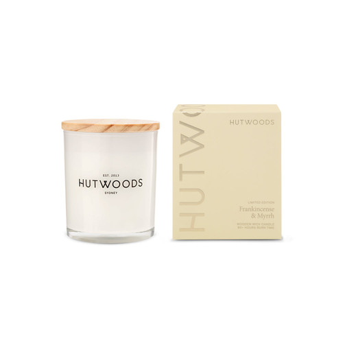 Hutwoods Frankincense & Myrrh Candle Medium 60+ Hours Burn Time - The Gift Company