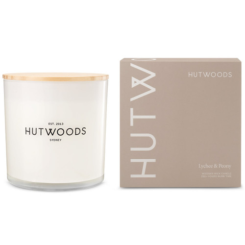 Hutwoods Lychee & Peony Candle Extra Large 250+ Hours Burn Time - The Gift Company
