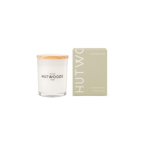 Hutwoods Coconut & Lime Candle Small 30+ Hours Burn Time - The Gift Company