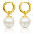 Pearl Hoop Earrings – Gold