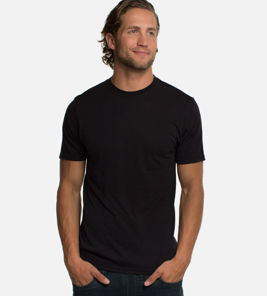 Cariloha I0116703 Bamboo Crew T-shirts for Men, Black - Medium