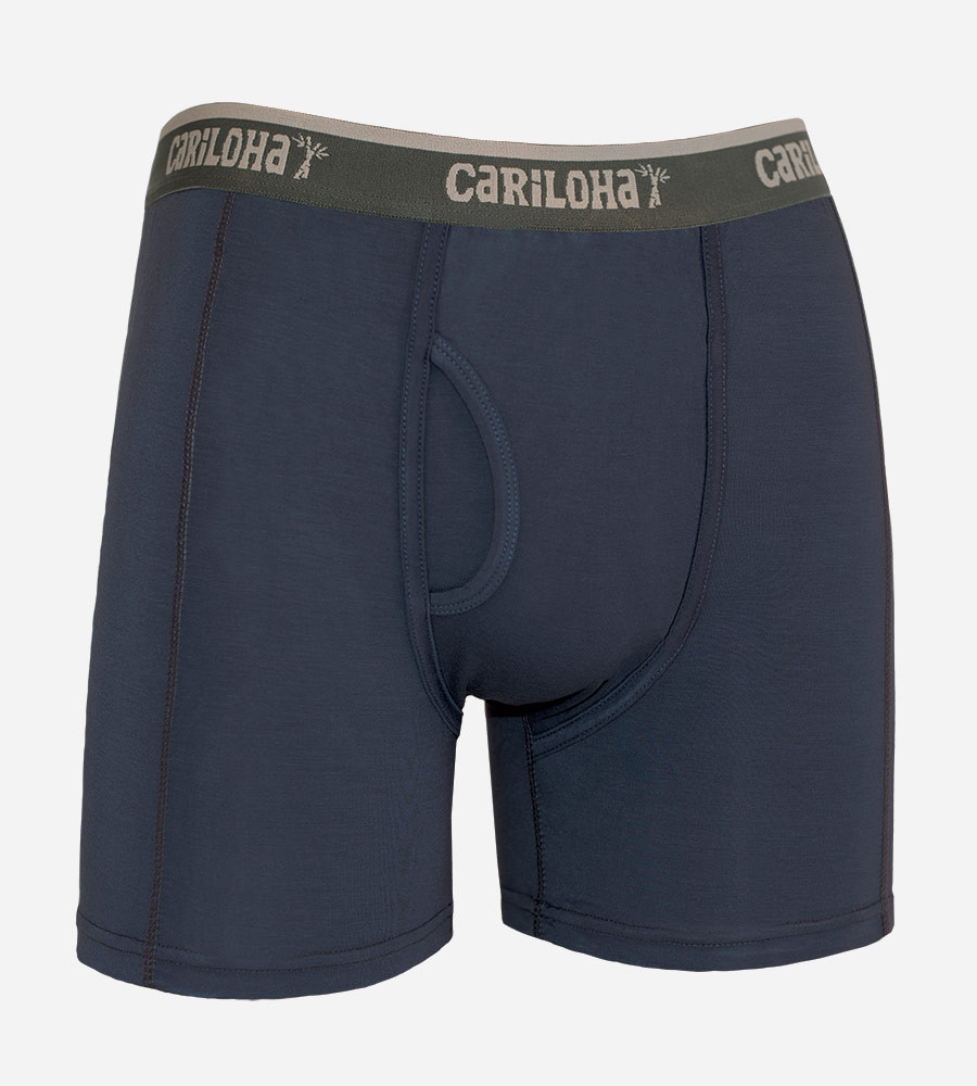 Navy Bamboo Branded Regular Fitted Boxer