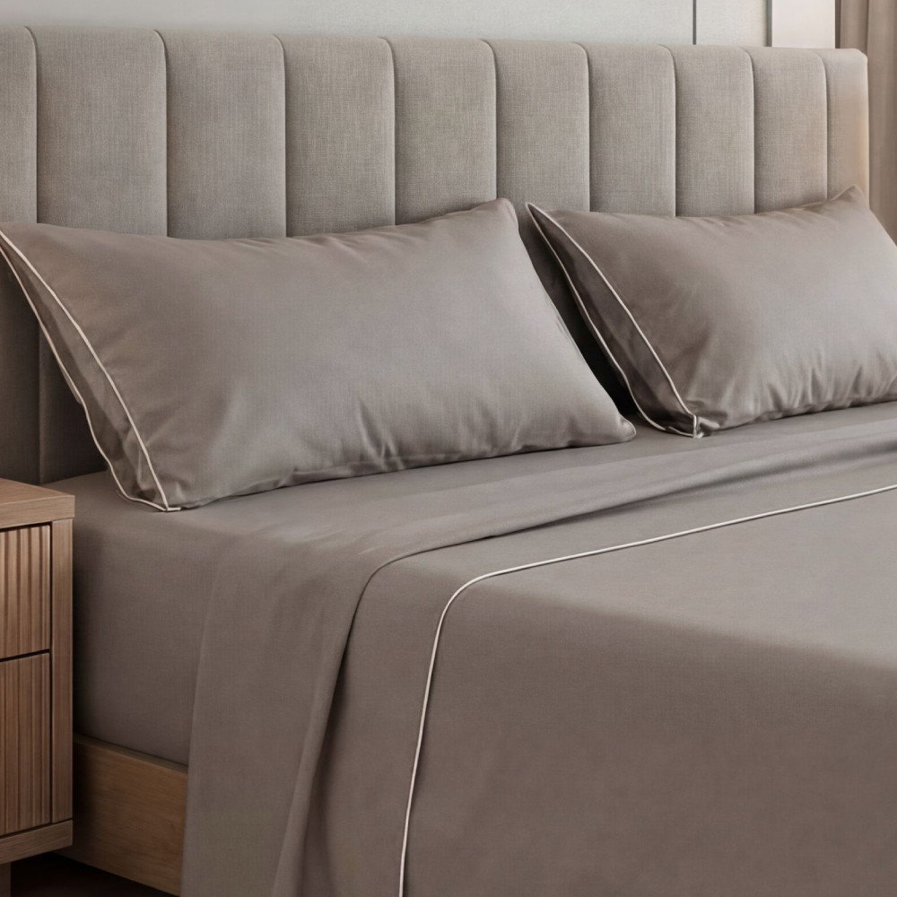 white retreat sheets on a bed