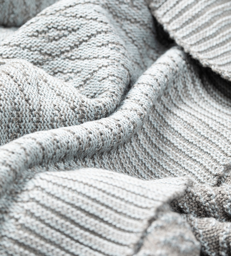 Hand Woven Woolen Blanket Grey KOCR-07 - WoolSome