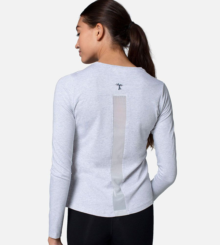 women's gray long sleeve tee