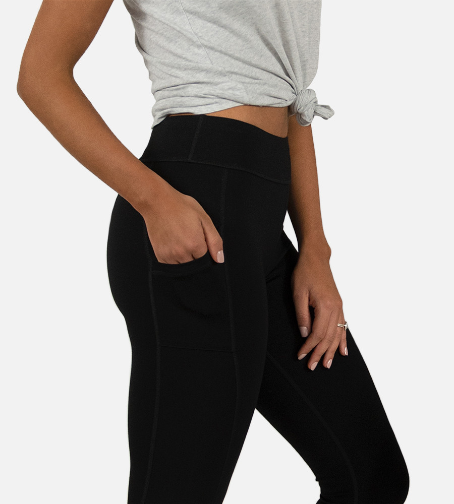 Seamless Legging Phone Pocket Pants in Black by BambooYou