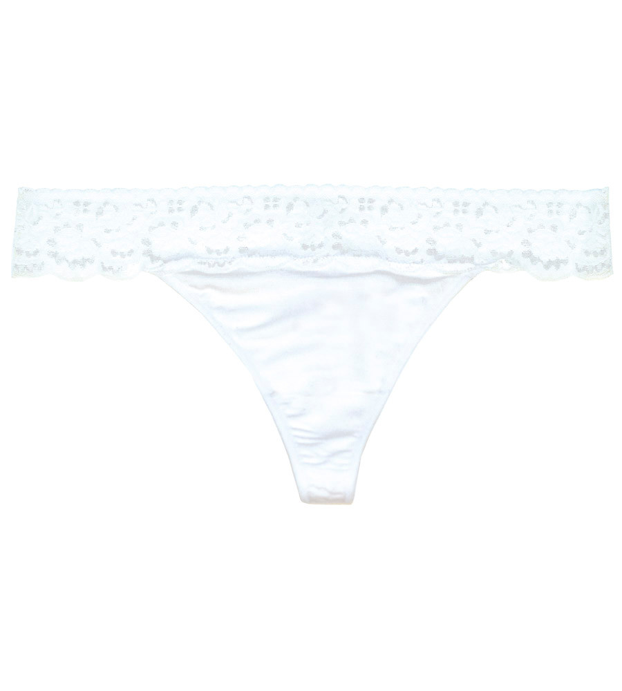 Bamboo Lace Thong - White