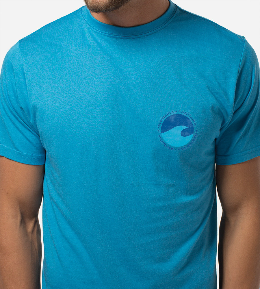 Bamboo Crew Tee - Cariloha Tides - Caribbean Blue