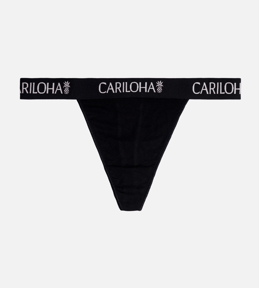 Bamboo Midrise Thong - Black