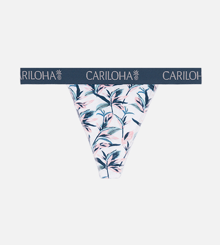 Bamboo Midrise Thong - Caribbean Jade Print