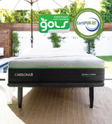 front edge view of retreat mattress with certipur certification