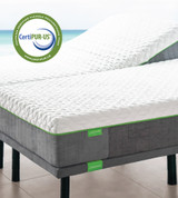 corner view of resort mattress with certi-pur us stamp