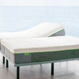 a split king base with a mattress on top
