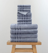 4 towel sets with 4 towels, 4 hand towels and 4 washcloths~Blue Lagoon