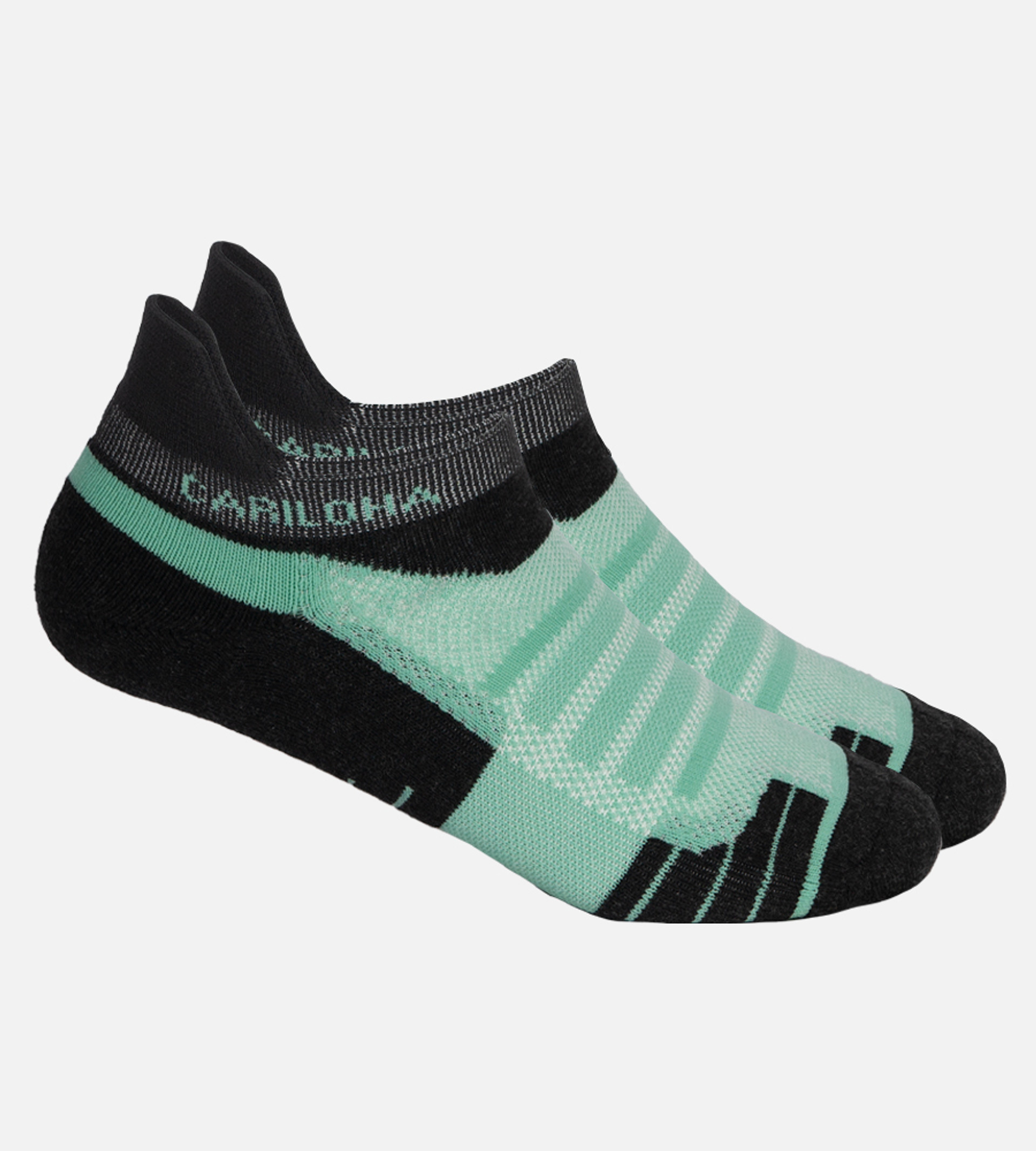 Bamboo Tab Athletic Sock - Carbon Heather/ Mint