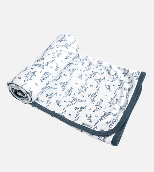 Bamboo Receiving Blanket Dino Dreamy White