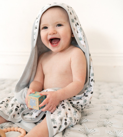 Whale Baby Hooded Towels and Washcloths Gift Bath Set