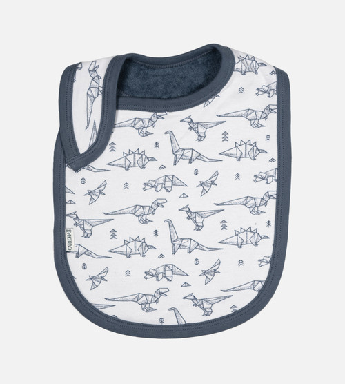 Dino Basic Bib & Burp Set, Blue main image 1