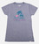 flat front view of navy crew tee with costa club graphic