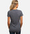 back view of model wearing navy crew tee