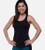 front view of girl wearing black racerback tank