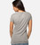 back view of girl wearing cariloha gray heather scoop tee