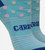 close-up on compression band middle of dot light blue ankle socks