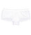 flat back product view of white boyshort brief panties